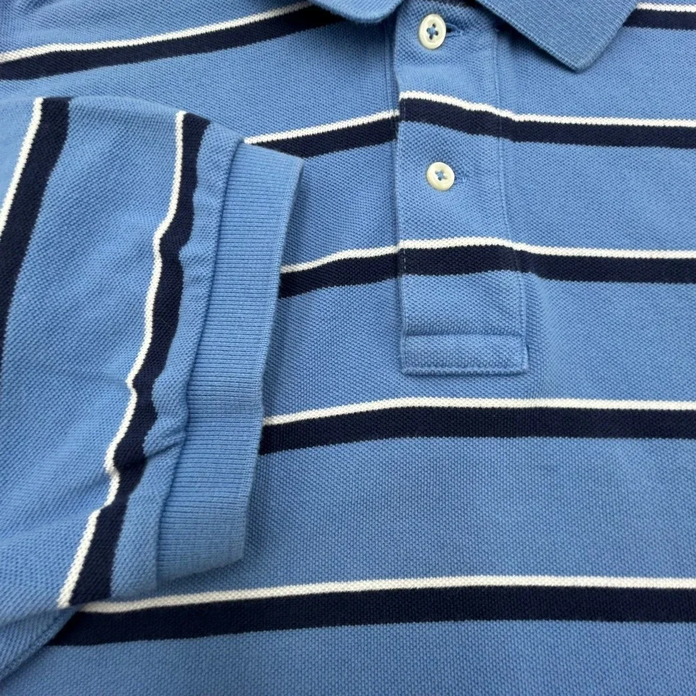 Polo by Ralph Lauren Men's XL Shirt Baby Blue w Blue & White Stripes 100% Cotton